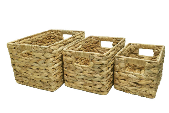 Set of 3 mini water hyacinth trays
